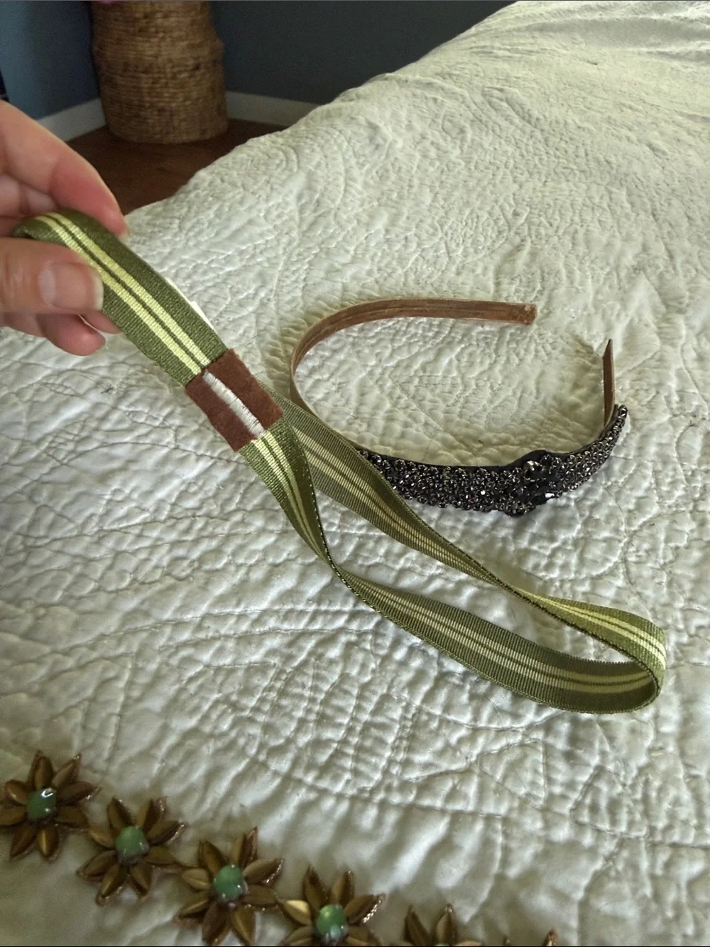 Free People (the green stretchy is JCREW) Hair Accessory Set